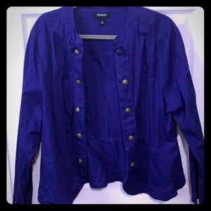 Military style Peplum Open Blazer